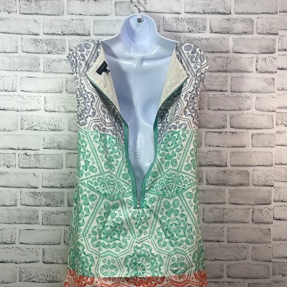 The Limited Color Block Split Cap Sleeve Zip Up Dress Small - Picture 3 of 12